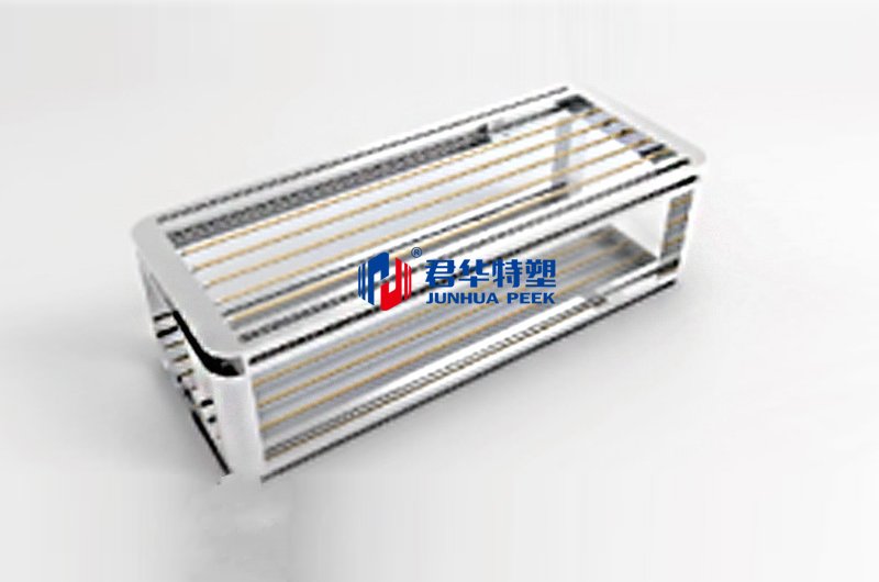 Línea de soporte PEEK – caja de sustrato de vidrio